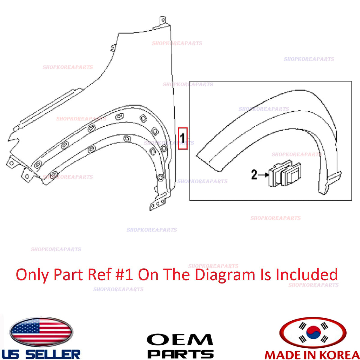 GENUINE Front Fender Wheel Molding LEFT Driver Side OEM⭐ Hyundai Kona 2024-2026