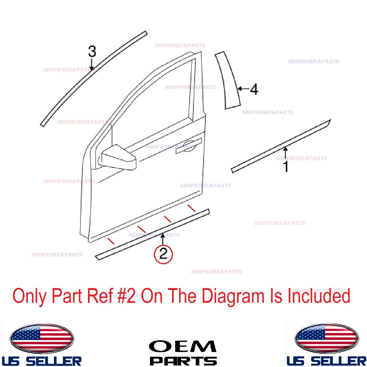 GENUINE Front Door Trim Moulding Lower LEFT Driver Side OEM MURANO 2009-2014
