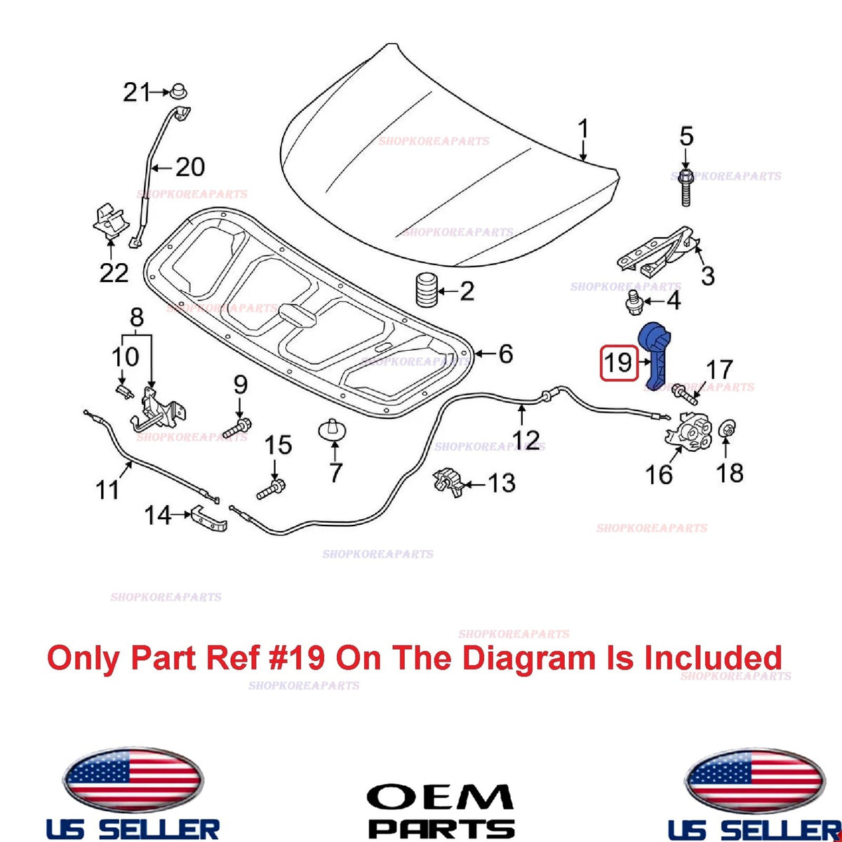 GENUINE OEM Hood Latch Release Handle 2011-2015 Kia Optima Sorento 81181-2B000VA