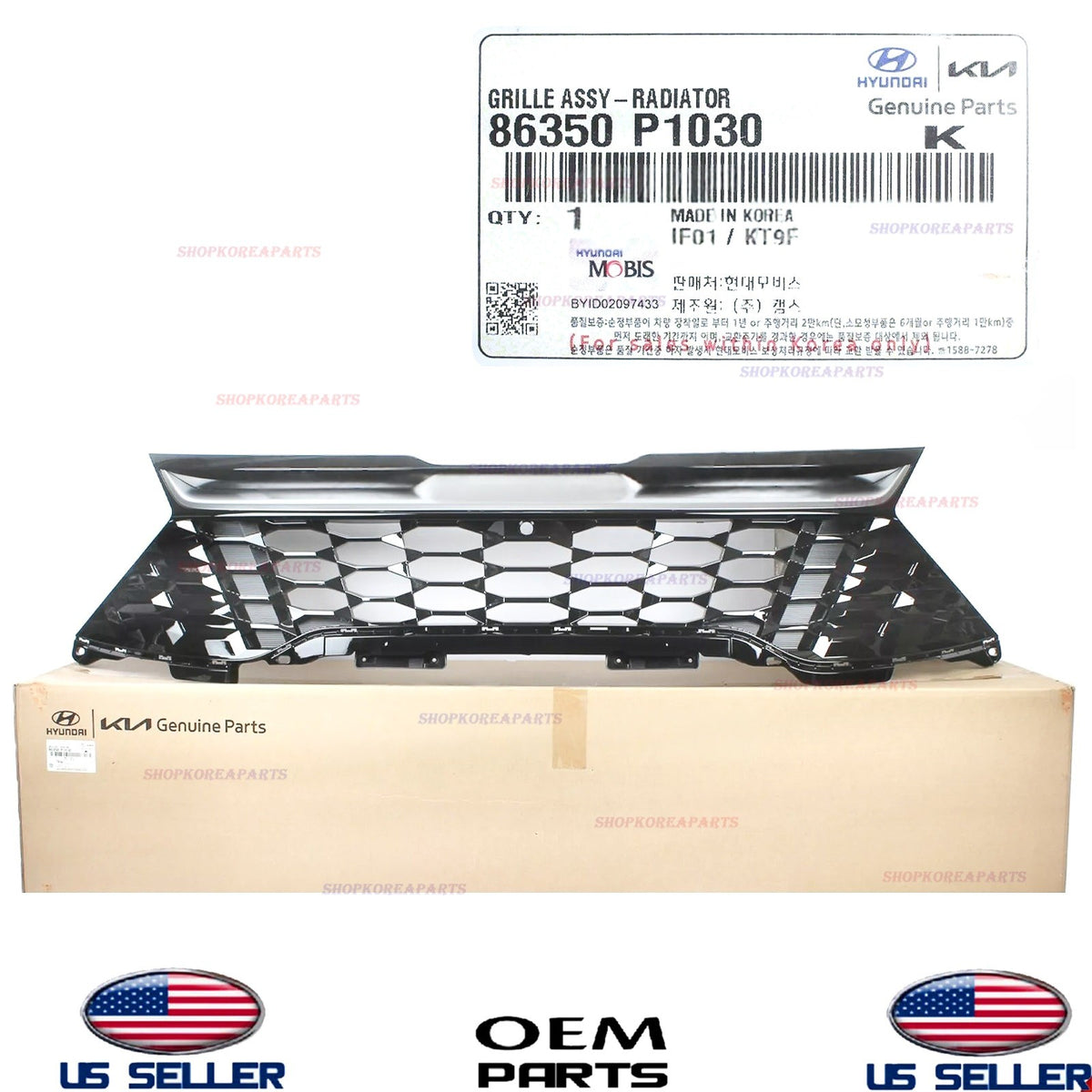 GENUINE OEM Front Bumper Grille W/Camera Hole 2023-2025 Kia Sportage