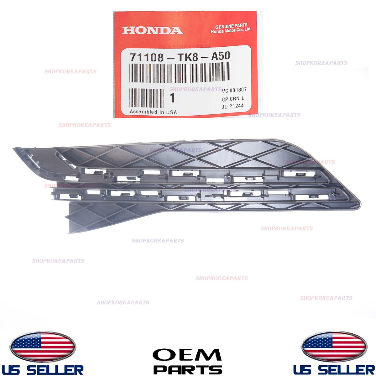 ✅GENUINE✅ Front Bumper Fog Lamp Cap Cover LEFT ⭐OEM⭐ Honda Odyssey 2014-2017