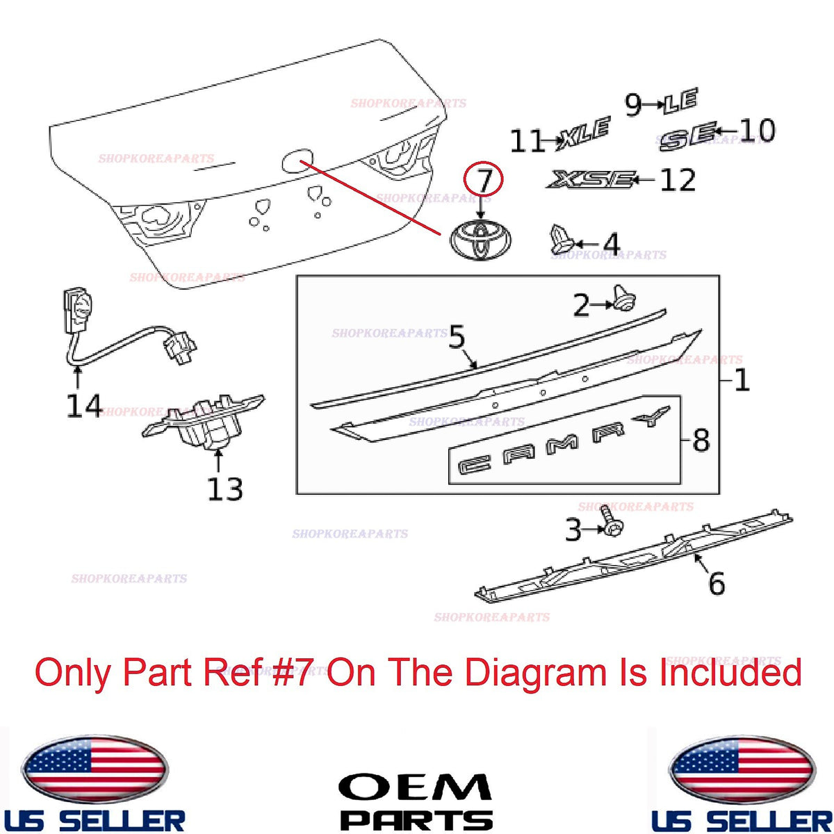 GENUINE Trunk Lid Emblem Logo Symbol ⭐OEM⭐ TOYOTA *See compatibility 90975-02071