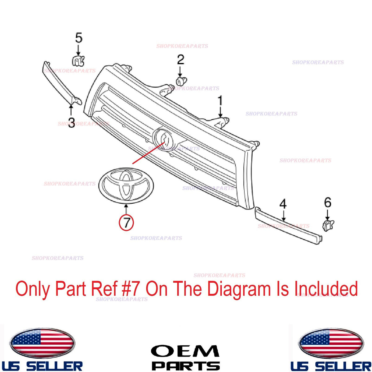 GENUINE Front Grille Emblem OEM TOYOTA 1995-2002 LAND CRUISER 2001-2002 4RUNNER