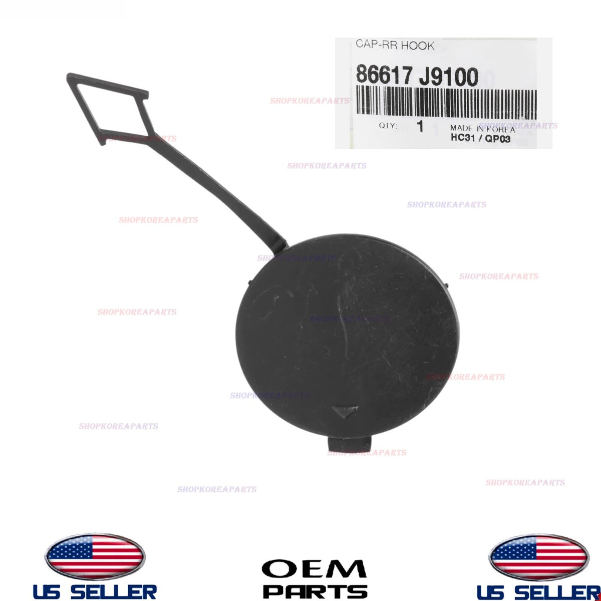 GENUINE OEM Rear Bumper Tow Eye Cap 2018-2021 Hyundai Kona 86617-J9100