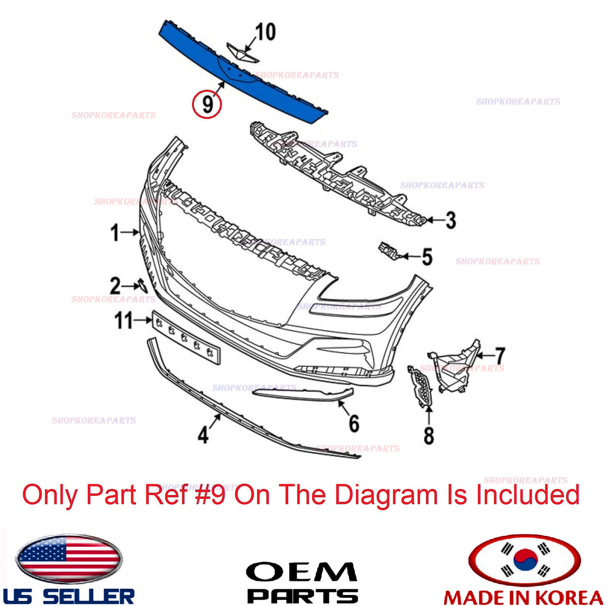 GENUINE Front Bumper Upper Cover Spacer Panel ⭐OEM⭐ Genesis GV80 2021-2024