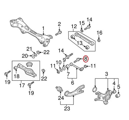 GENUINE Camber Lateral Rear Arm Adjust Bolt OEM Hyundai Kia *See Compatibility