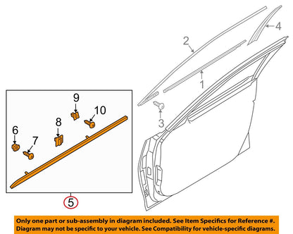 GENUINE Front Door Lower Chrome Molding RIGHT Passenger Side SONATA HYBRID 11-15