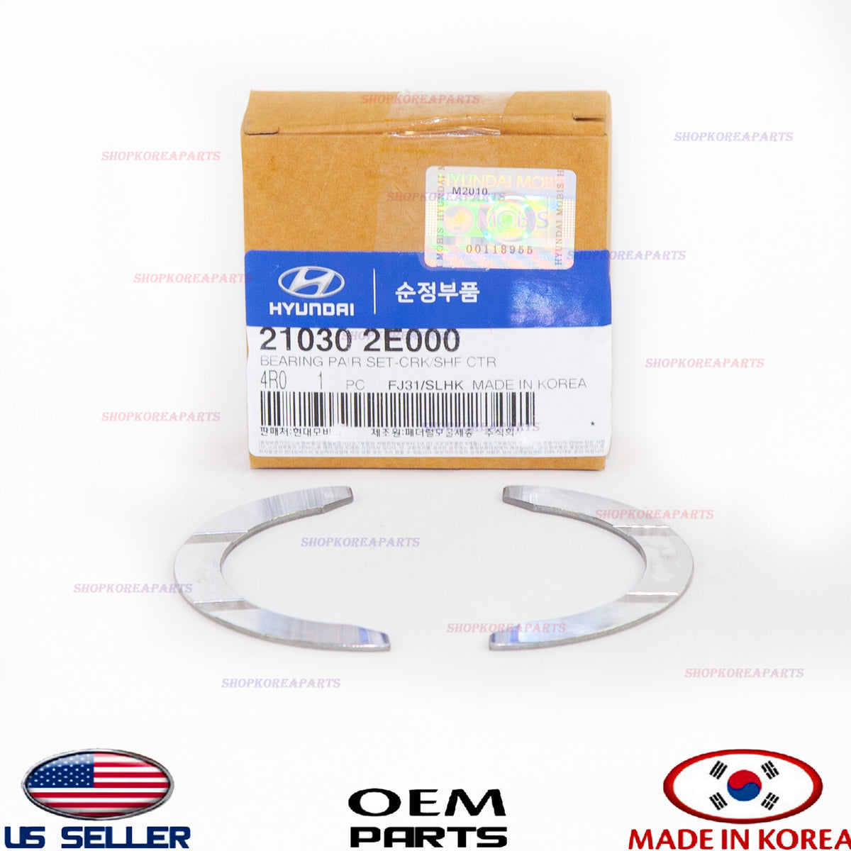 GENUINE OEM Crankshaft Thrust Bearing Pair Set Hyundai Kia See Compatibility