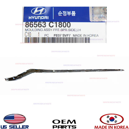GENUINE Front Bumper Lower Chrome Molding LEFT Driver Side OEM SONATA sport18-19
