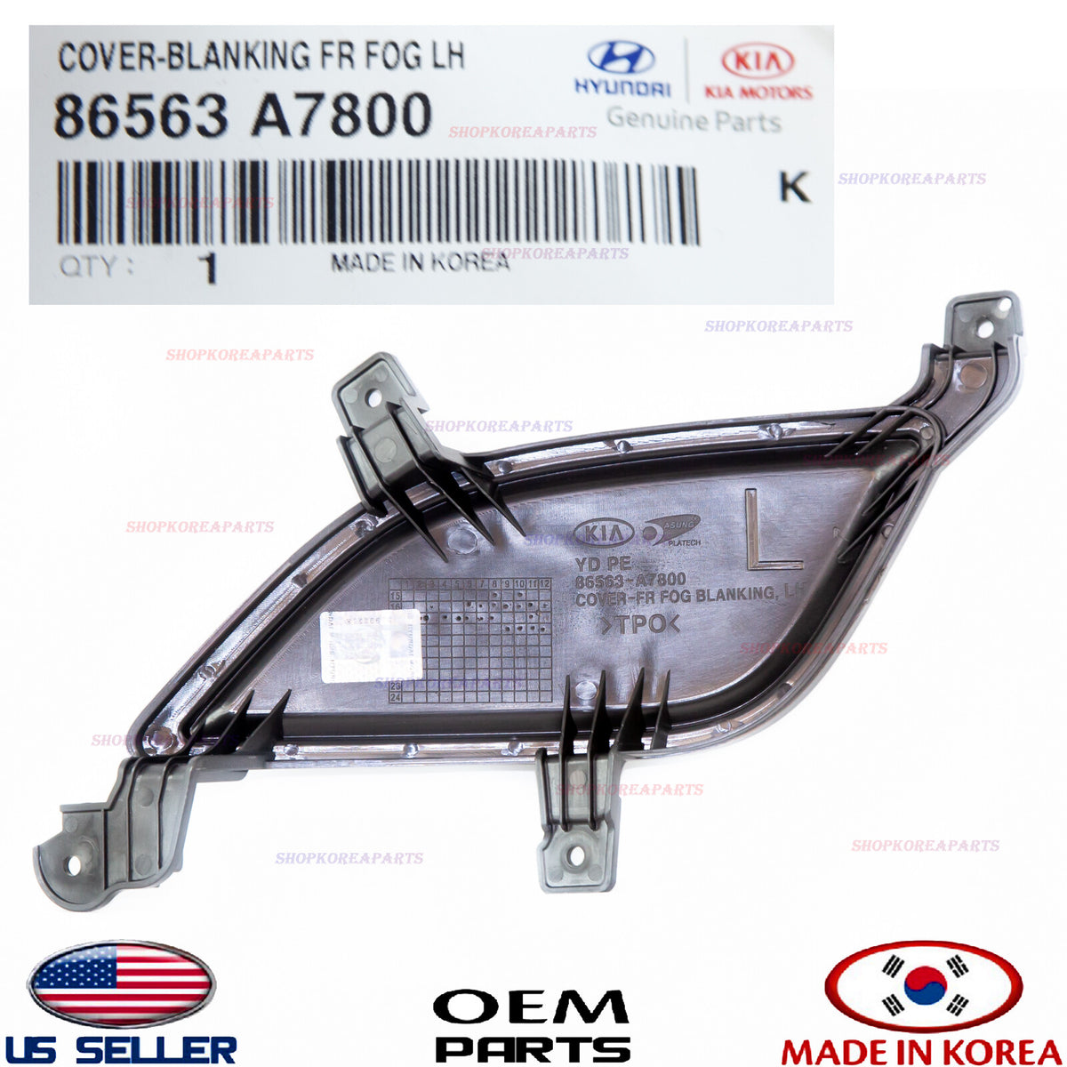 GENUINE Front Bumper Blanking Cover Fog Cap LEFT Driver Side ⭐ KIA FORTE 5 17-18