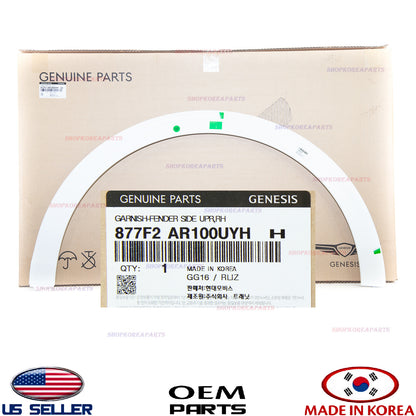 GENUINE White Front Fender Wheel Molding RIGHT Passenger Side GV70 Sport 2022-25