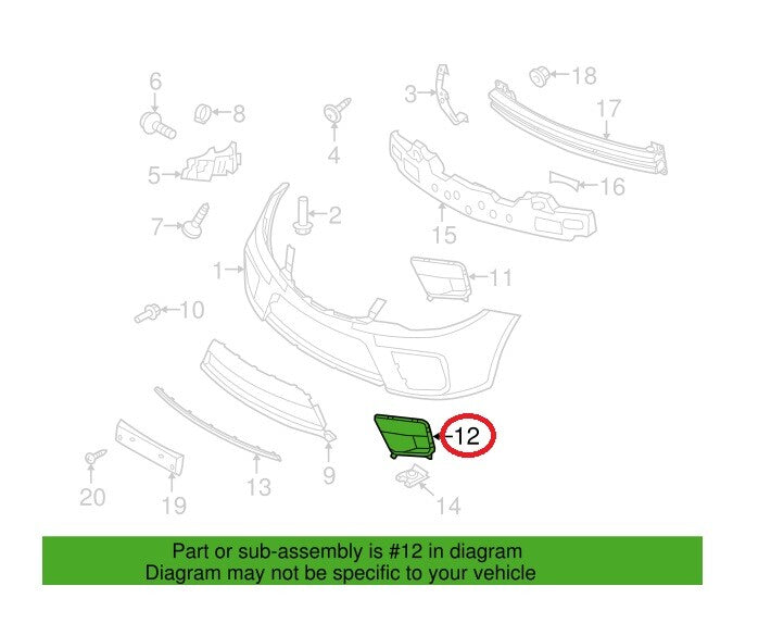 GENUINE Front Bumper Fog Lamp Bezel Cover Right Pass. Side Kia Forte Koup 10-13