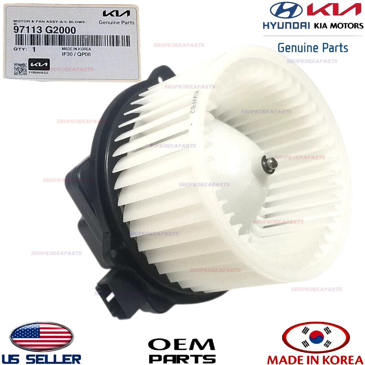 GENUINE OEM HVAC Heater Blower Motor w/Wheel 19-24 Kia Forte | 17-22 Niro Ioniq