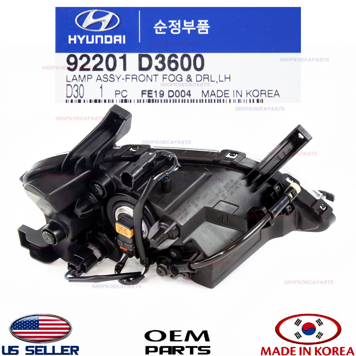 GENUINE OEM Front Fog & DRL Lamp LEFT Driver Side 2019-2021 Hyundai Tucson