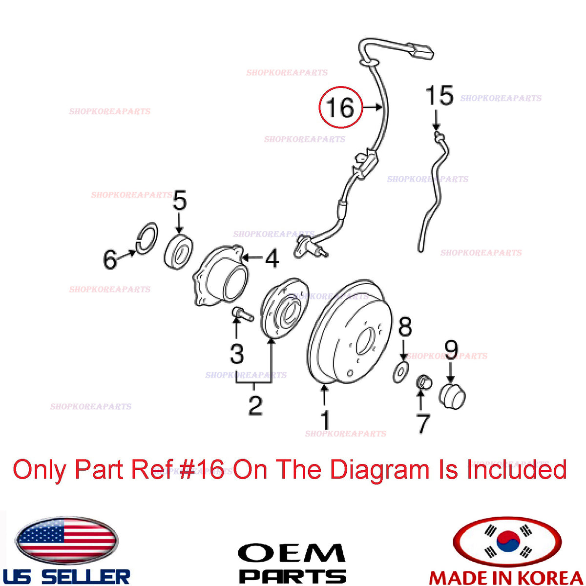GENUINE ABS Wheel Speed Sensor Rear RIGHT Passenger Side OEM SANTA FE 2WD 01-06