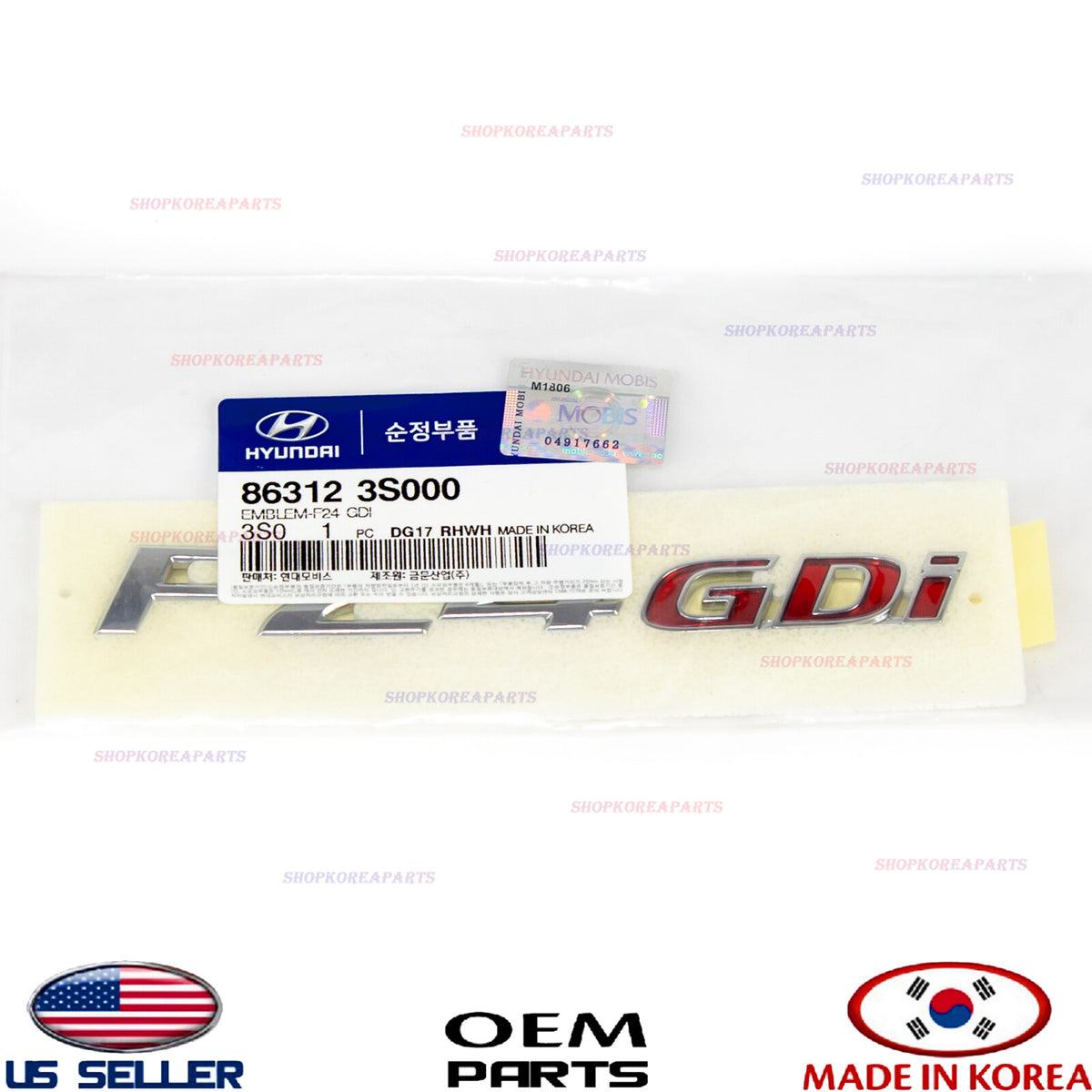 EMBLEM REAR Trunk Tail Gate F24 GDI GENUINE HYUNDAI SONATA 2011-2014 863123S000