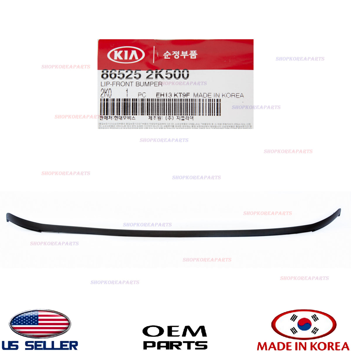 GENUINE OEM Front Bumper Lower Deflector Lip 2012–2013 Kia Soul 86525-2K500