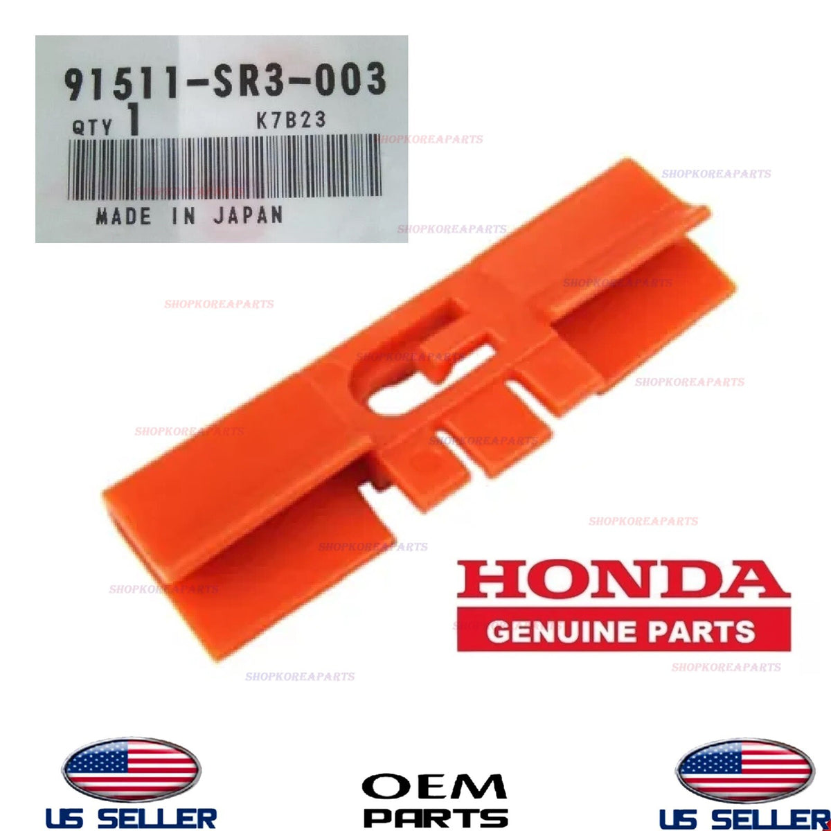 GENUINE Front Windshield Side Molding Clip Orange 93-01 Honda Acura *See List