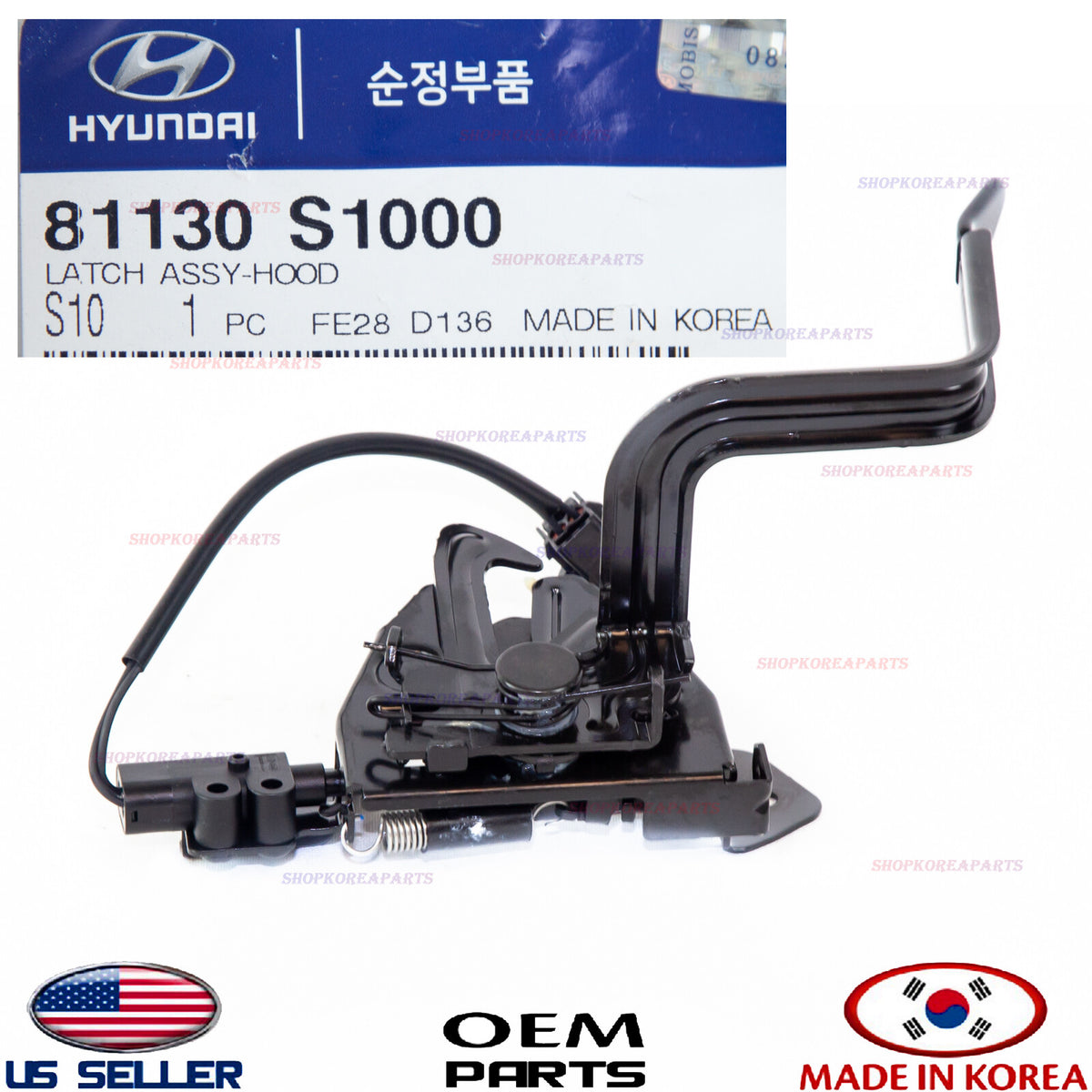 GENUINE Hood Lock Latch Assy ⭐OEM⭐ HYUNDAI SANTA FE 2019-2023 81130S1000
