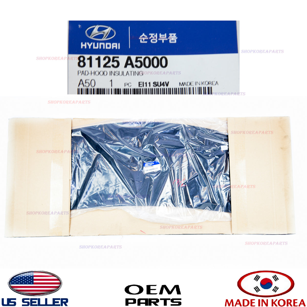 HOOD INSULATION PAD LINER HEAT SHIELD OEM! ELANTRA GT HATHCBACK 13-17 81125A5000