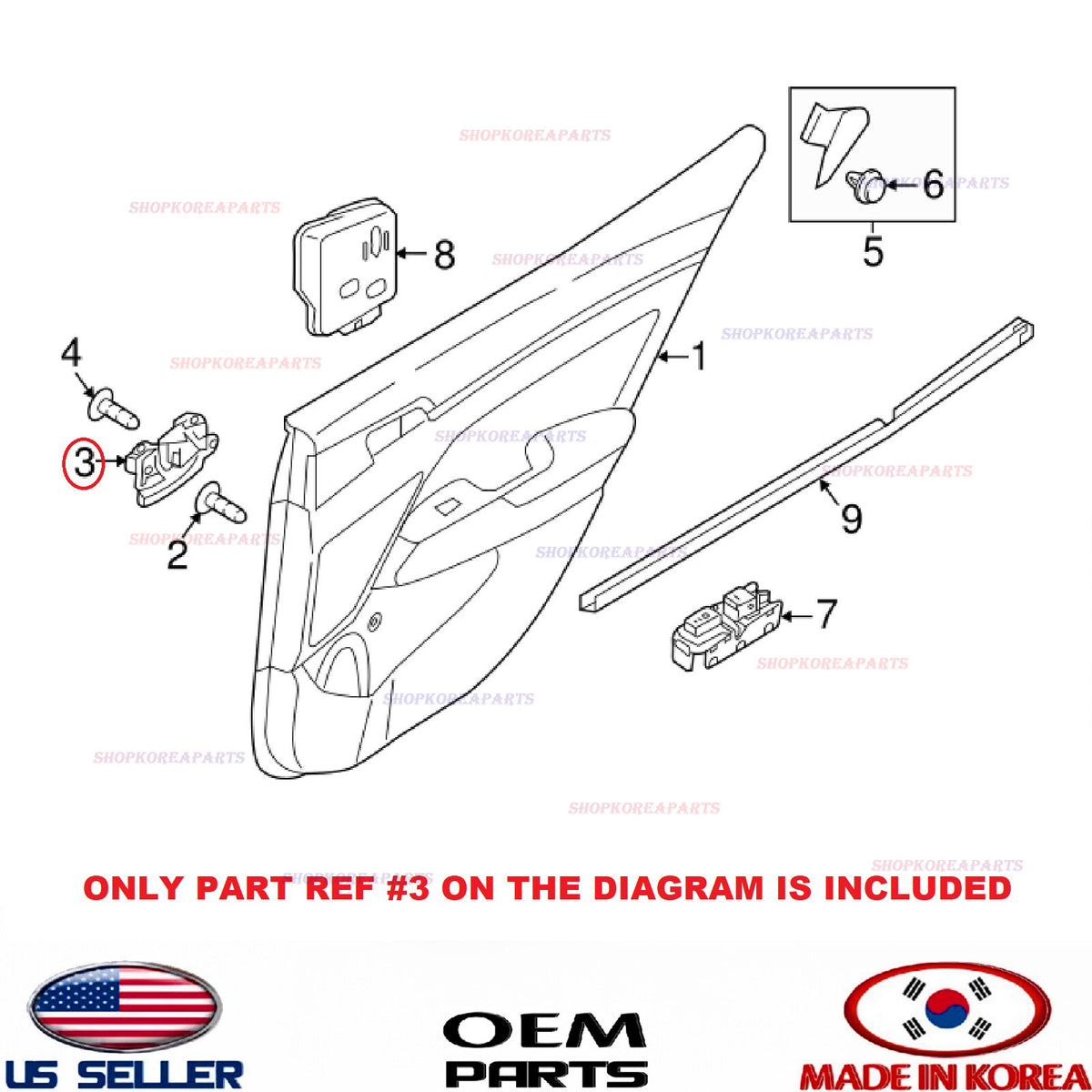GENUINE Inside Door Handle Front Rear Left Driver Side OEM Elantra Sedan 2017-20