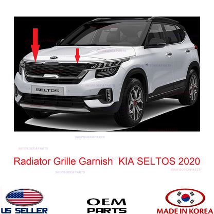 GENUINE Front Radiator Grille Trim Bezel Upper DRL OEM Kia Seltos 1.6L 2020-2023
