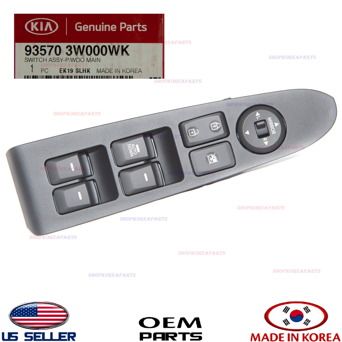 GENUINE Front Left Door Window Main Switch OEM Kia Sportage 11-16 AUTO DOWN ONLY