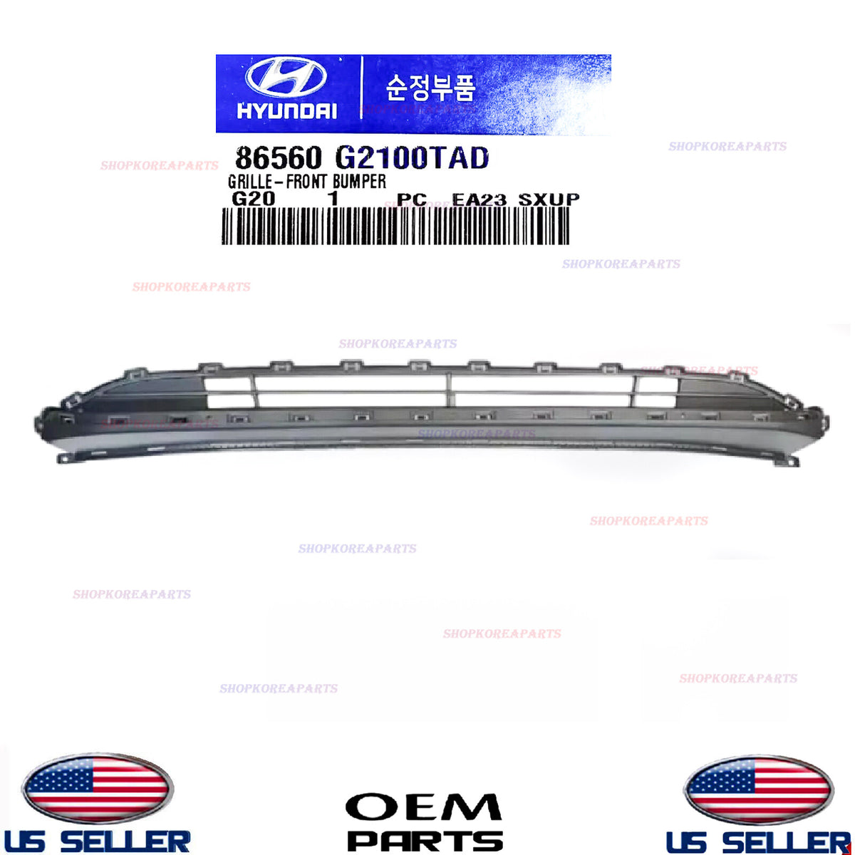 GENUINE OEM Lower Grille Front Bumper 2017-2022 Hyundai Ioniq 86560-G2100TAD