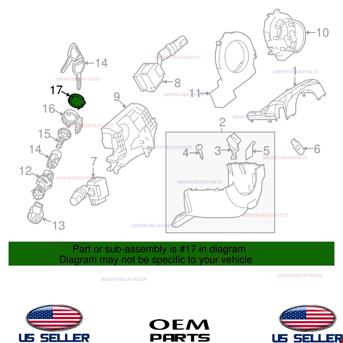GENUINE Steering Column Ignition Lock Cylinder Cover 10-13 Mazda3 BBM3-67-H4
