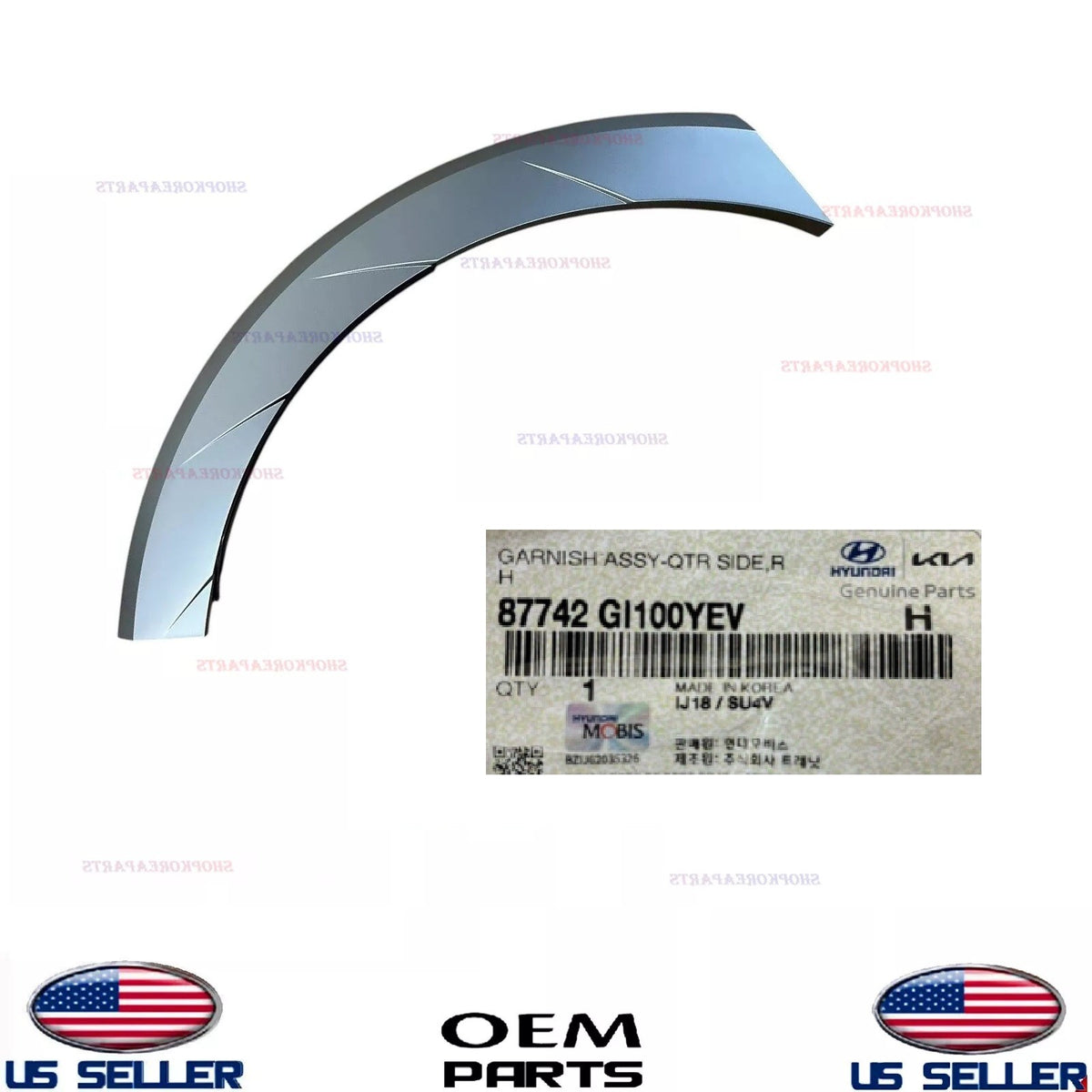 GENUINE Rear RIGHT Fender Quarter Trim Molding Gray 2022-2024 Ioniq 5 Limited
