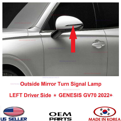GENUINE Outside Mirror Turn Signal Lamp LEFT Driver Side ⭐ GENESIS GV70 2022-26