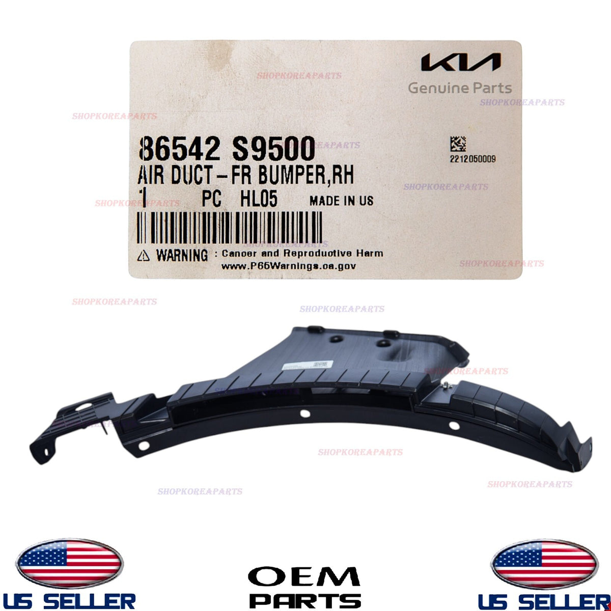 GENUINE OEM Air Curtain Duct Assy Right Passenger Side 2023–2025 Telluride