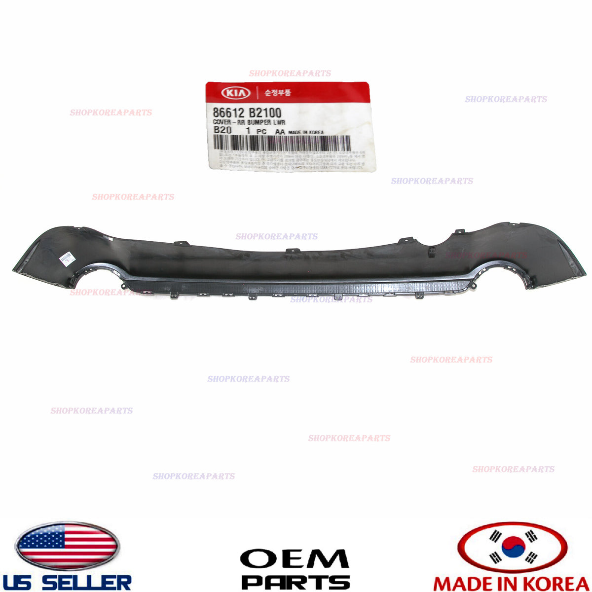 GENUINE Rear Bumper Lower Cover OEM Kia Soul 2014-2016 86612B2100