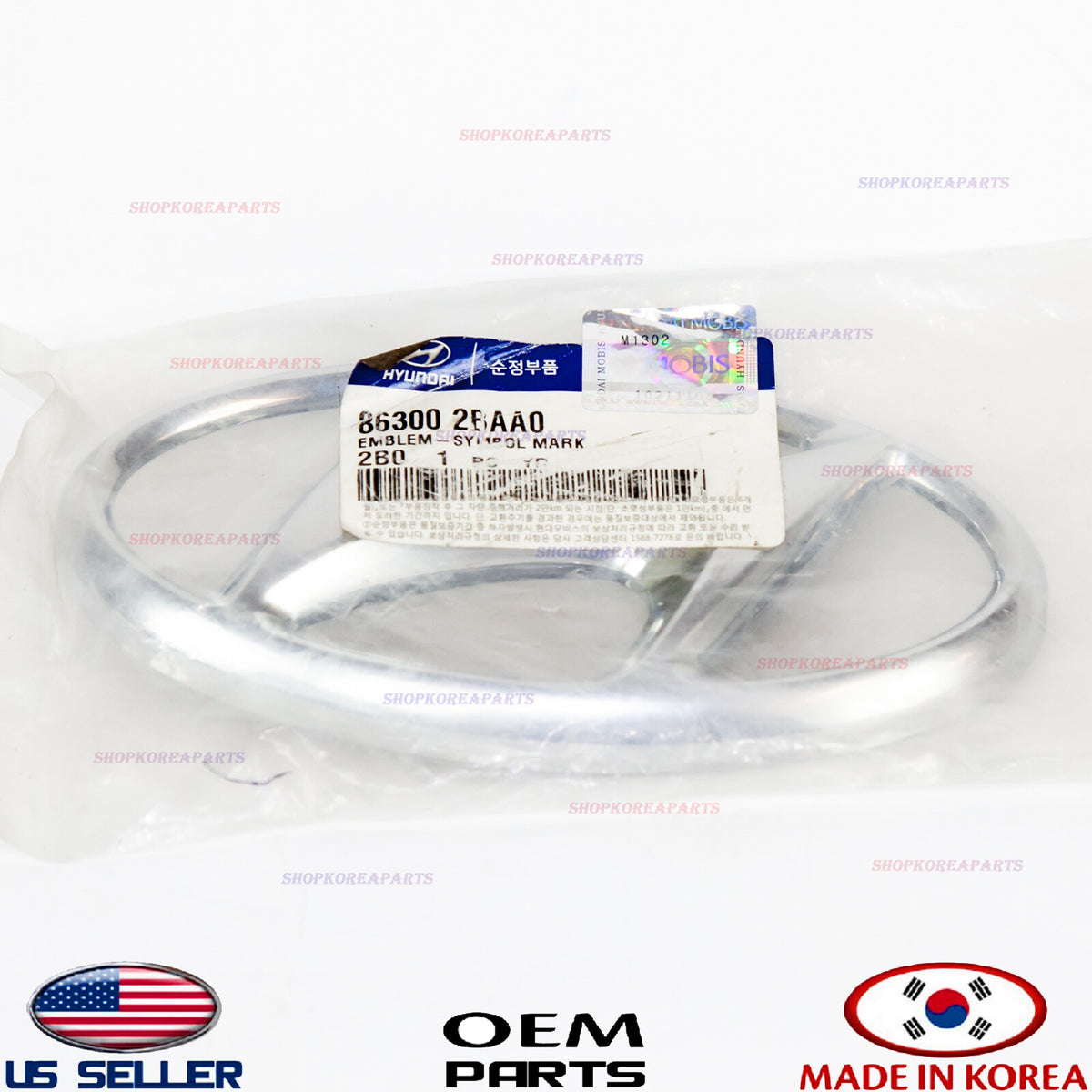 EMBLEM FRONT GRILLE LOGO (H) GENUINE! FOR HYUNDAI SANTA FE 2012 863002BAA0