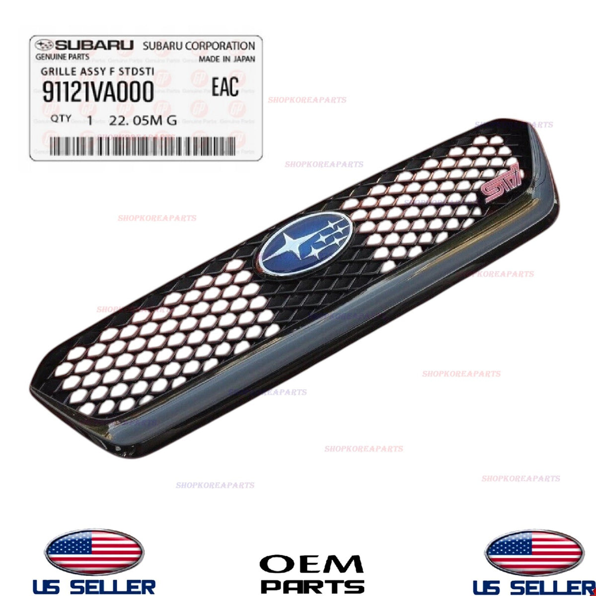 GENUINE OEM Front Radiator Grille Assembly 2014 Subaru WRX STI 91121VA000