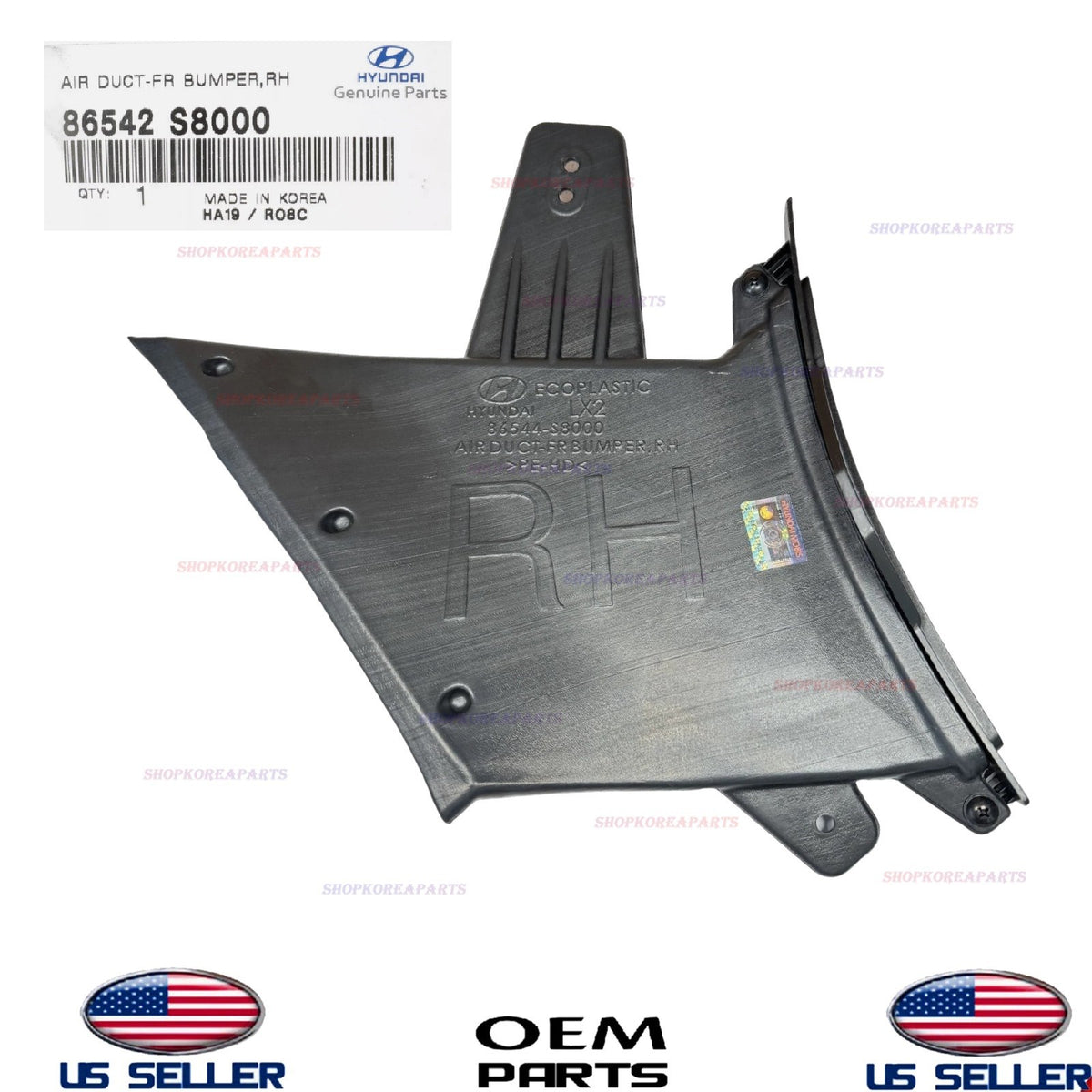 GENUINE Air Curtain Duct Assy RIGHT Passenger Side 2020-2022 Hyundai Palisade