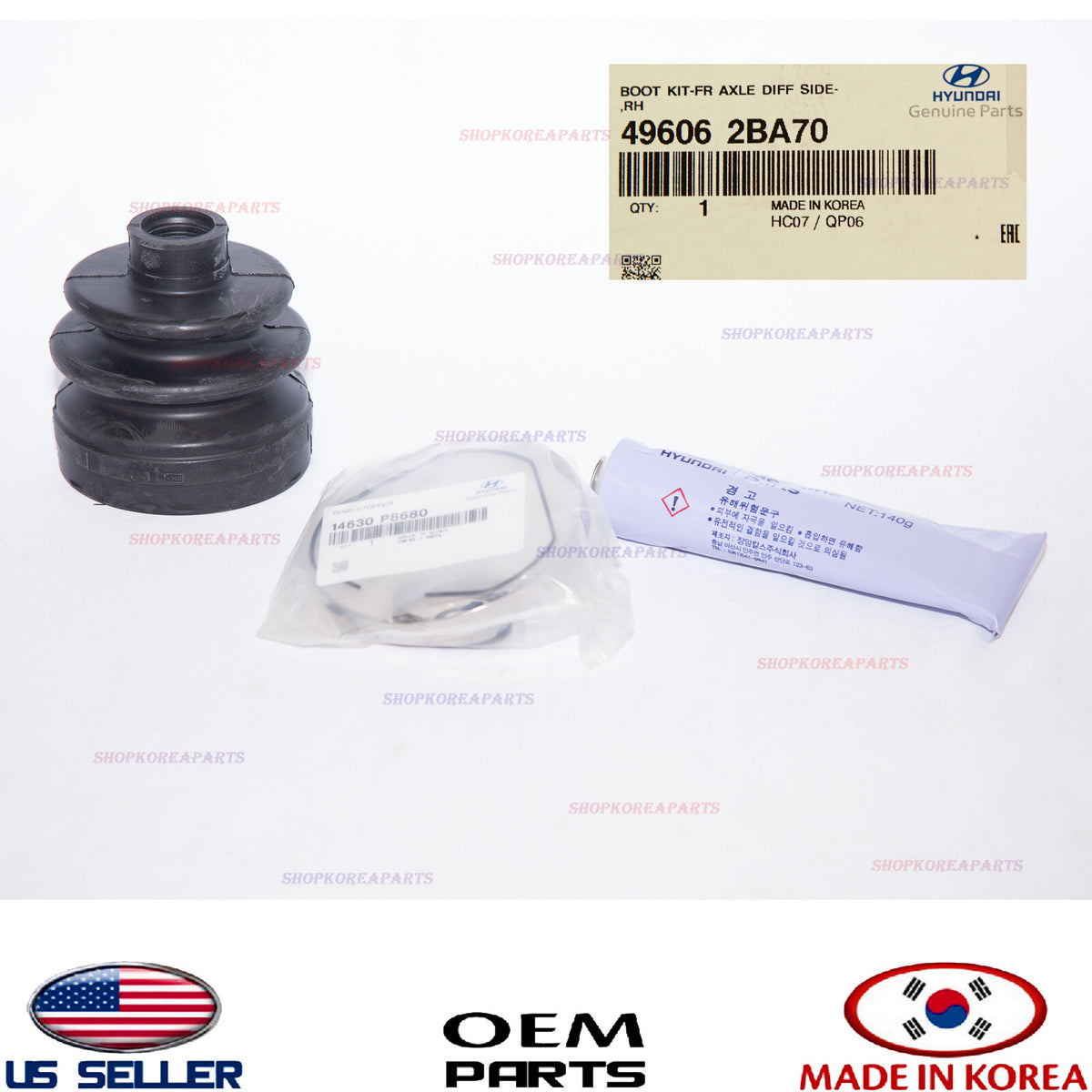 GENUINE Front Drive Shaft Inner Boot Kit RIGHT OEM⭐ Hyundai Santa Fe 49606-2BA70