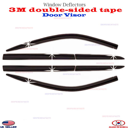 SMOKED DOOR VISOR WINDOW VENT DEFLECTOR ⭐6pcs⭐ fits for Jeep Compass 2017-2024