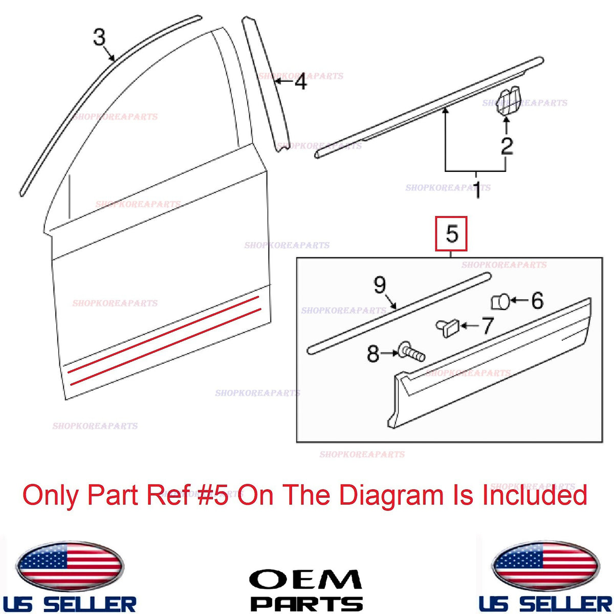 GENUINE Front Door Lower Molding RIGHT Passenger ⭐OEM⭐ Honda CR-V 5dr 2017-2022