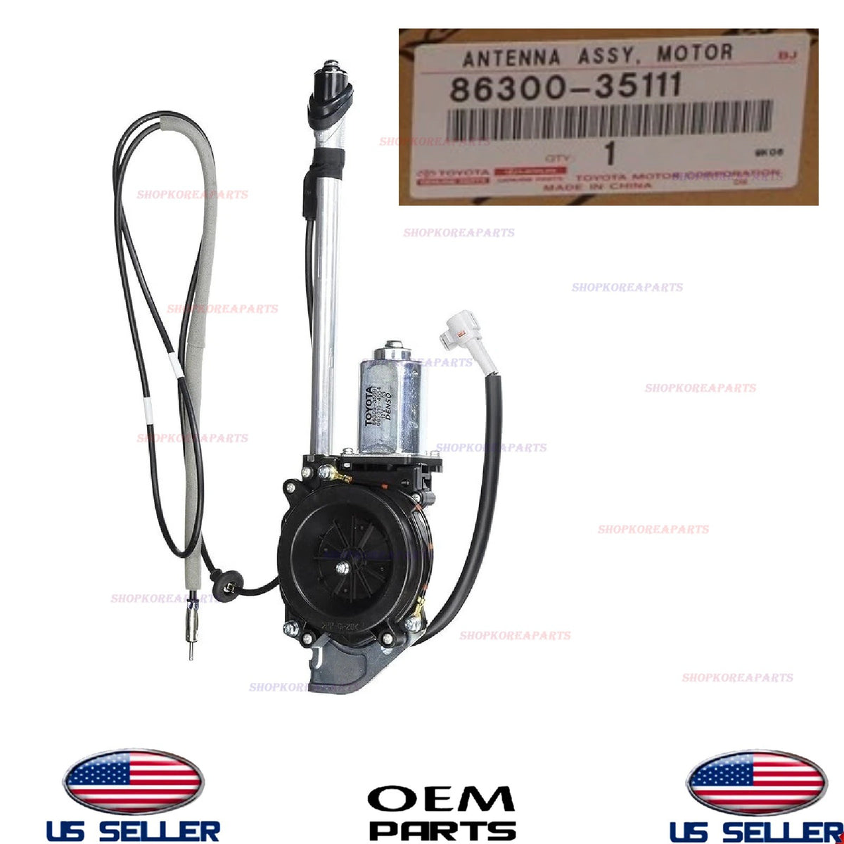 GENUINE OEM Radio Antenna w/ Holder 1996-2002 Toyota 4Runner 86300-35111
