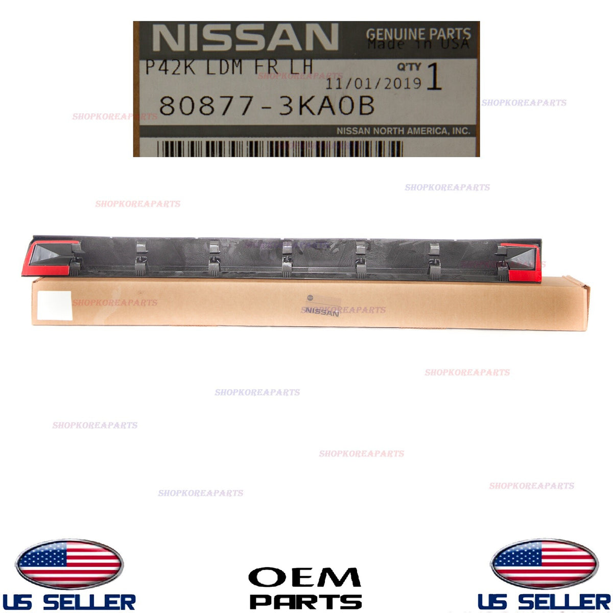 GENUINE Front Door Lower Moulding Black LEFT Driver Side OEM PATHFINDER 2013-15