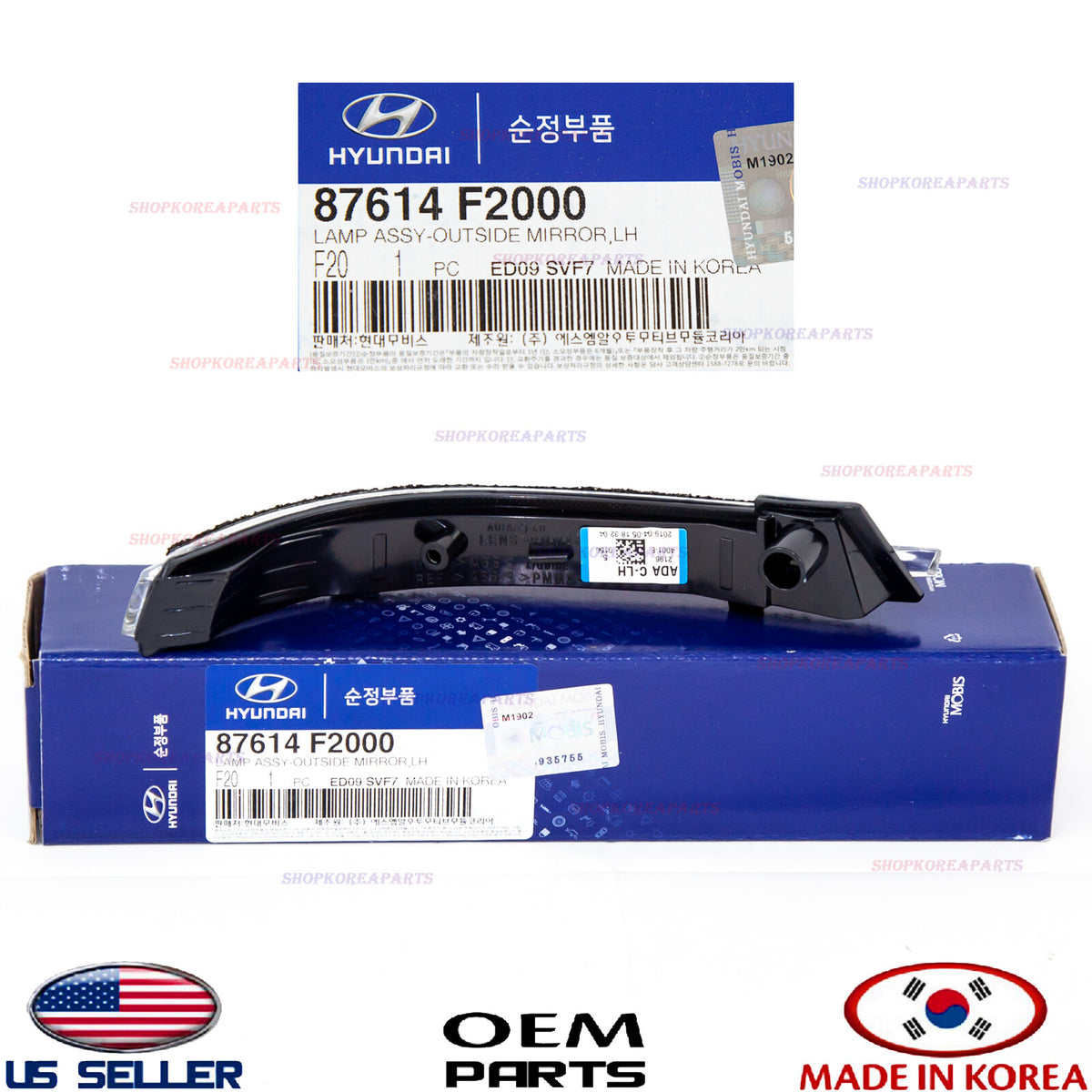 GENUINE OEM Left Mirror Signal Repeater Lamp 2017–2018 Elantra Sedan 87614-F2000