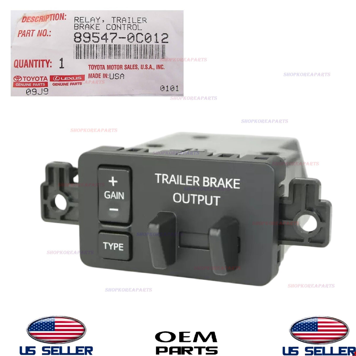 GENUINE Trailer Brake Control Panel Relay 2015-2018 Toyota Tundra 89547-0C012