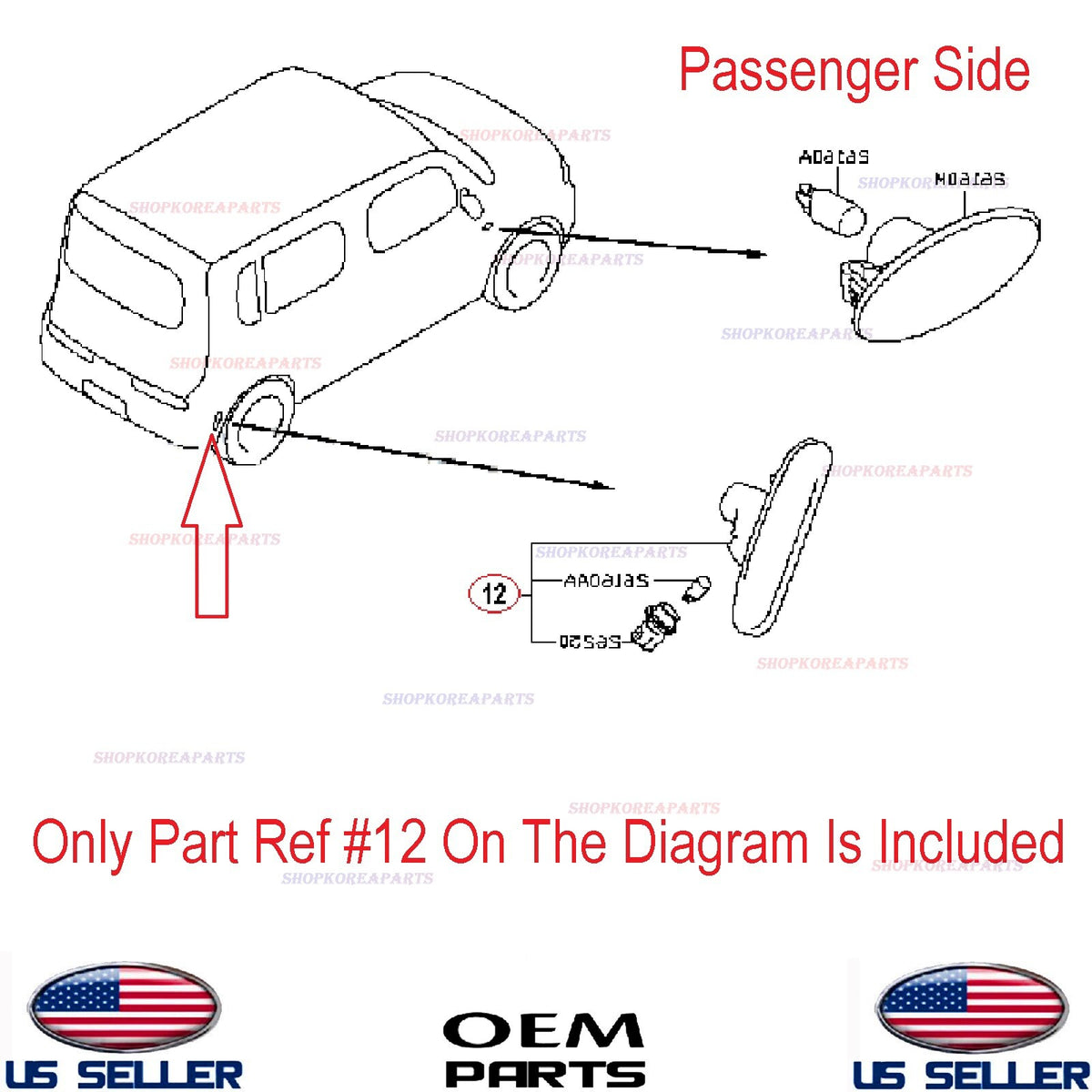 GENUINE Rear Bumper Side Marker Light Lamp Passenger Side OEM CUBE Z12 2009-2014