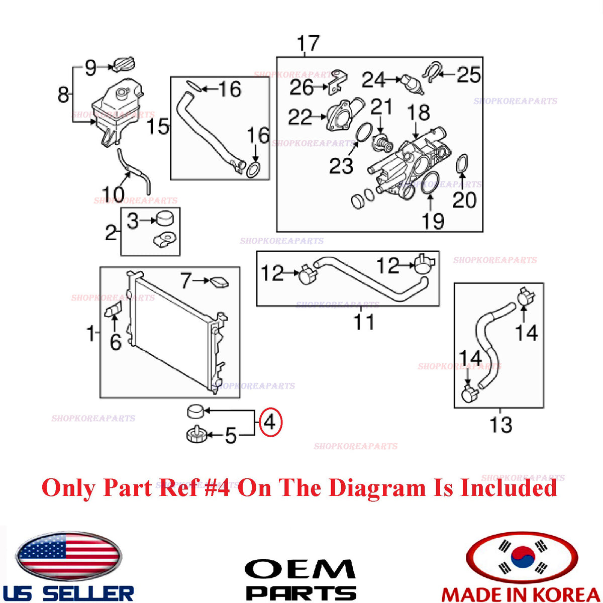 GENUINE INSULATOR RADIATOR LOWER MOUNTING ⭐OEM⭐ HYUNDAI KIA *See compatibility