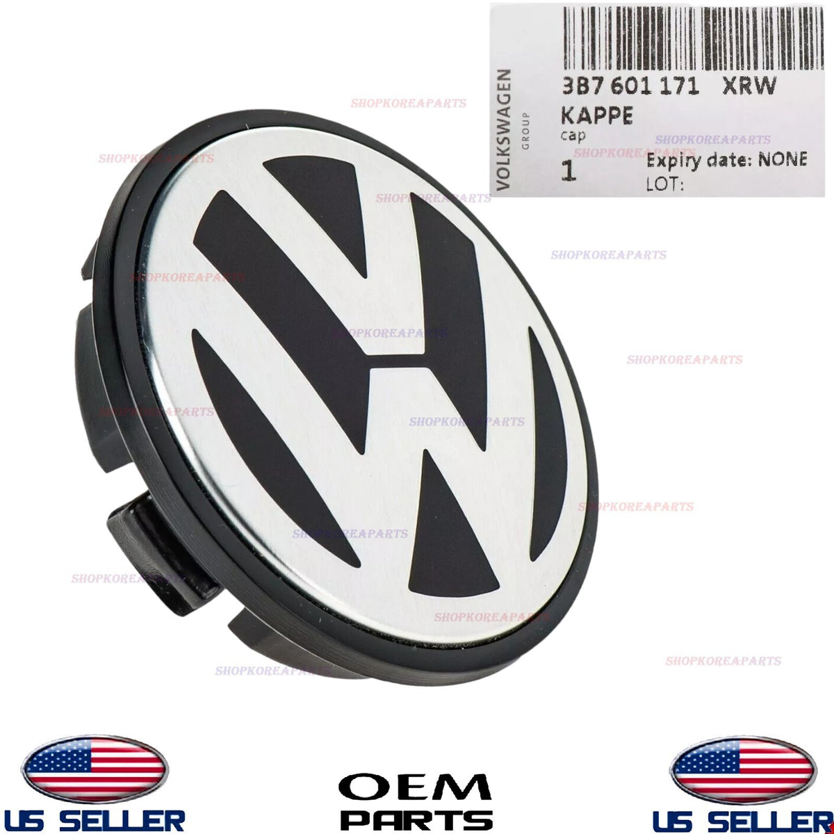 GENUINE OEM Alloy Wheel Center Cap Silver Black Volkswagen 1990–2022 Models