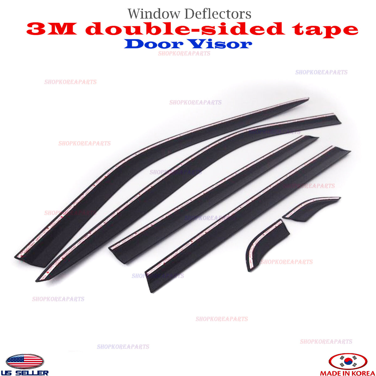 DOOR VISOR WINDOW WIND VENT DEFLECTOR fits HYUNDAI PALISADE 2019-2025 ⭐6pcs⭐