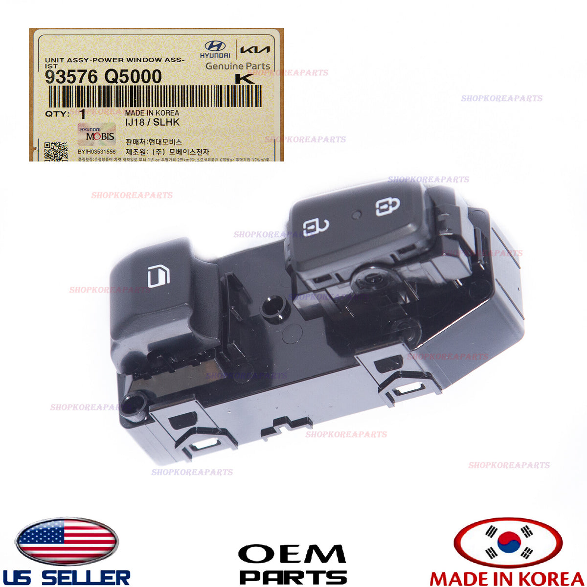 GENUINE Front RIGHT Door Window Main Control Switch ⭐OEM⭐ Kia Seltos 2020-2024