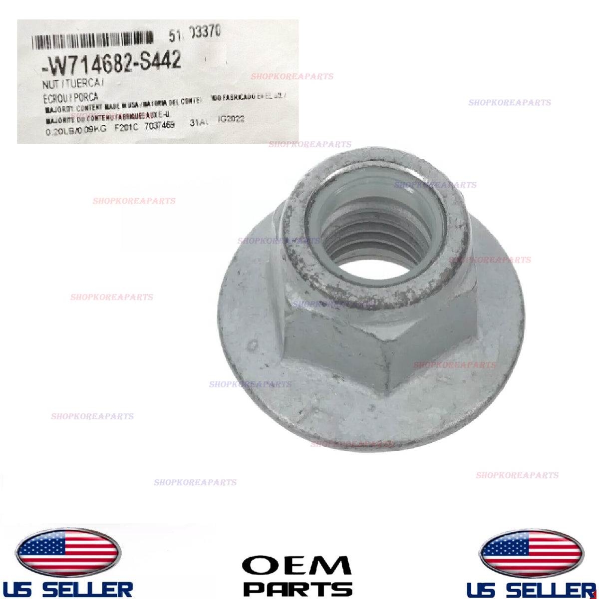 GENUINE OEM Strut Mount Nut 2009-2019 Various Ford Models W714682-S442