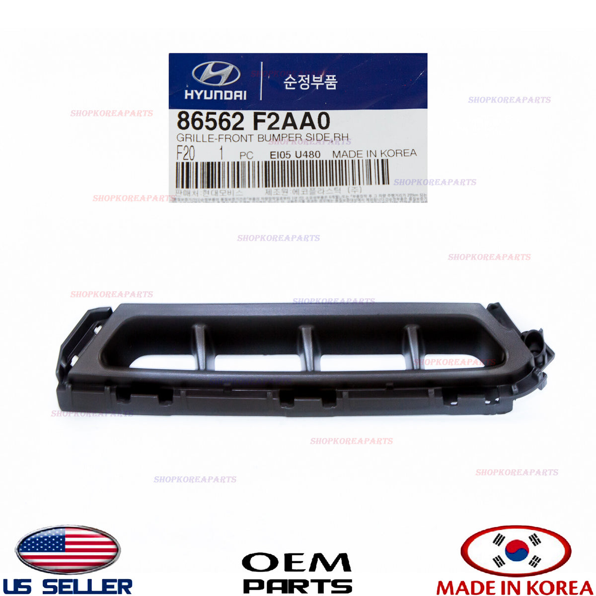 FRONT BUMPER Air Grille Curtain RIGHT GENUINE ELANTRA SEDAN 2019-2020 86562F2AA0